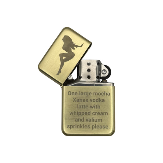 Mocha Xanax Vodka Latte… Valium Sprinkles Gold Flip Lighter