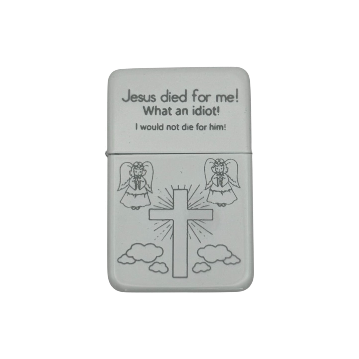 Jesus Died For Me White Flip Lighter