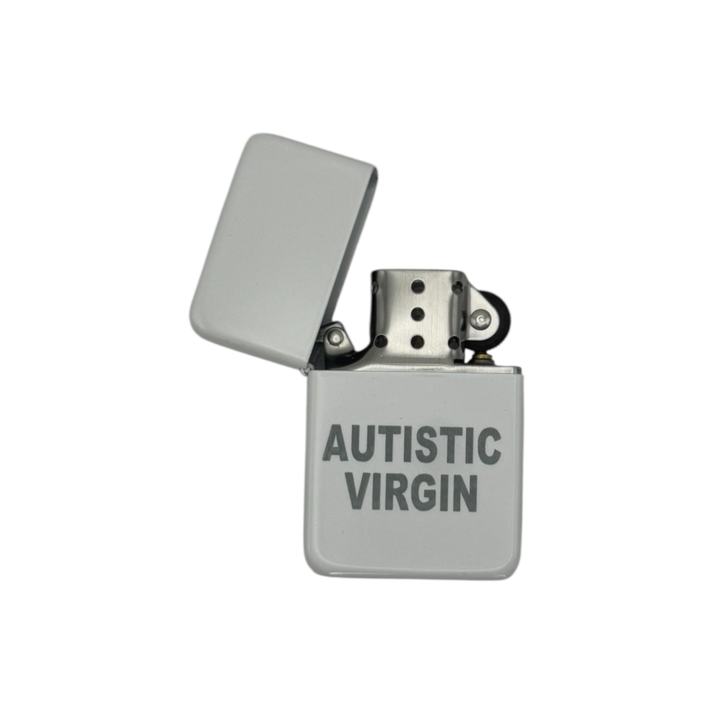 Autistic Virgin White Flip Lighter