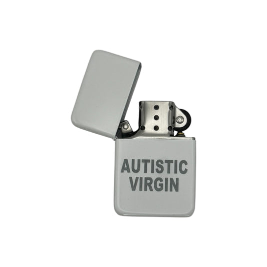 Autistic Virgin White Flip Lighter