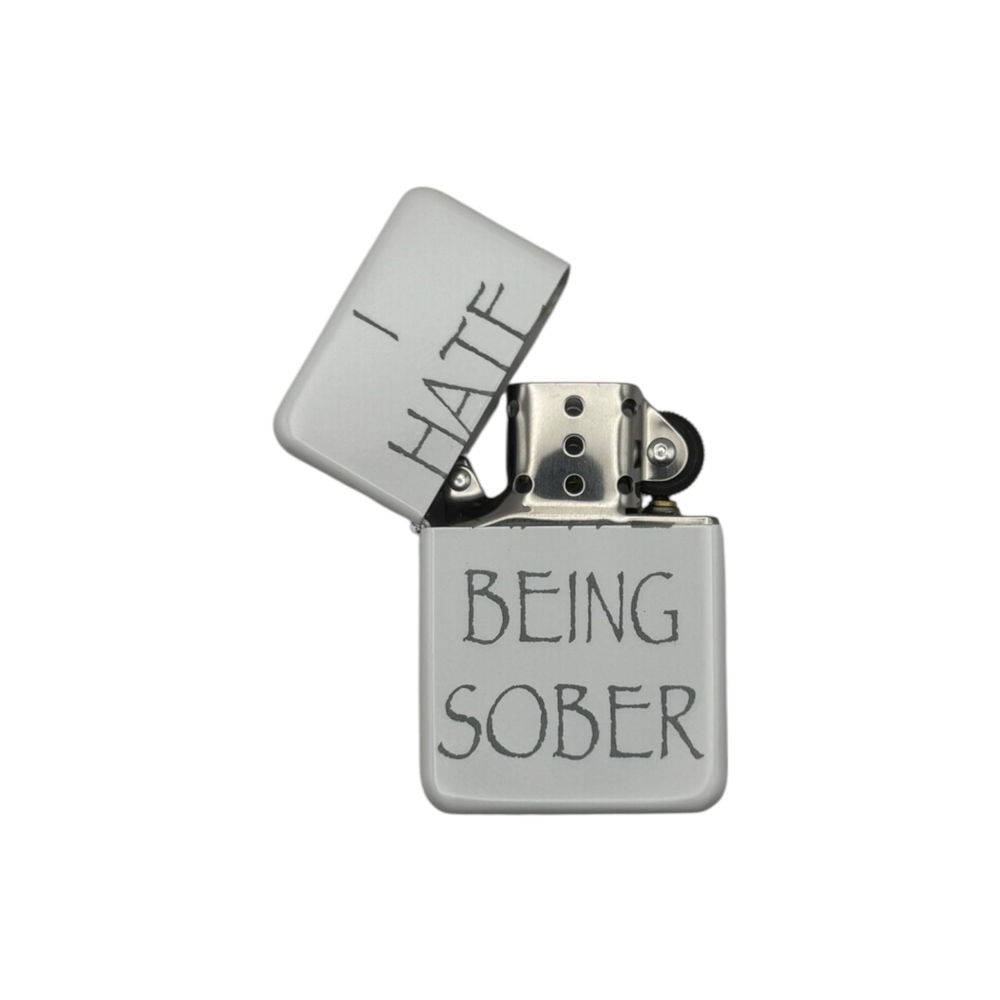 I Hate Being Sober White Flip Lighter